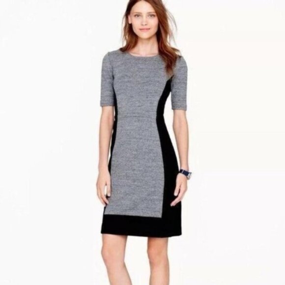 J. Crew Gray & Black Colorblock Sheath Dress - Picture 2 of 9
